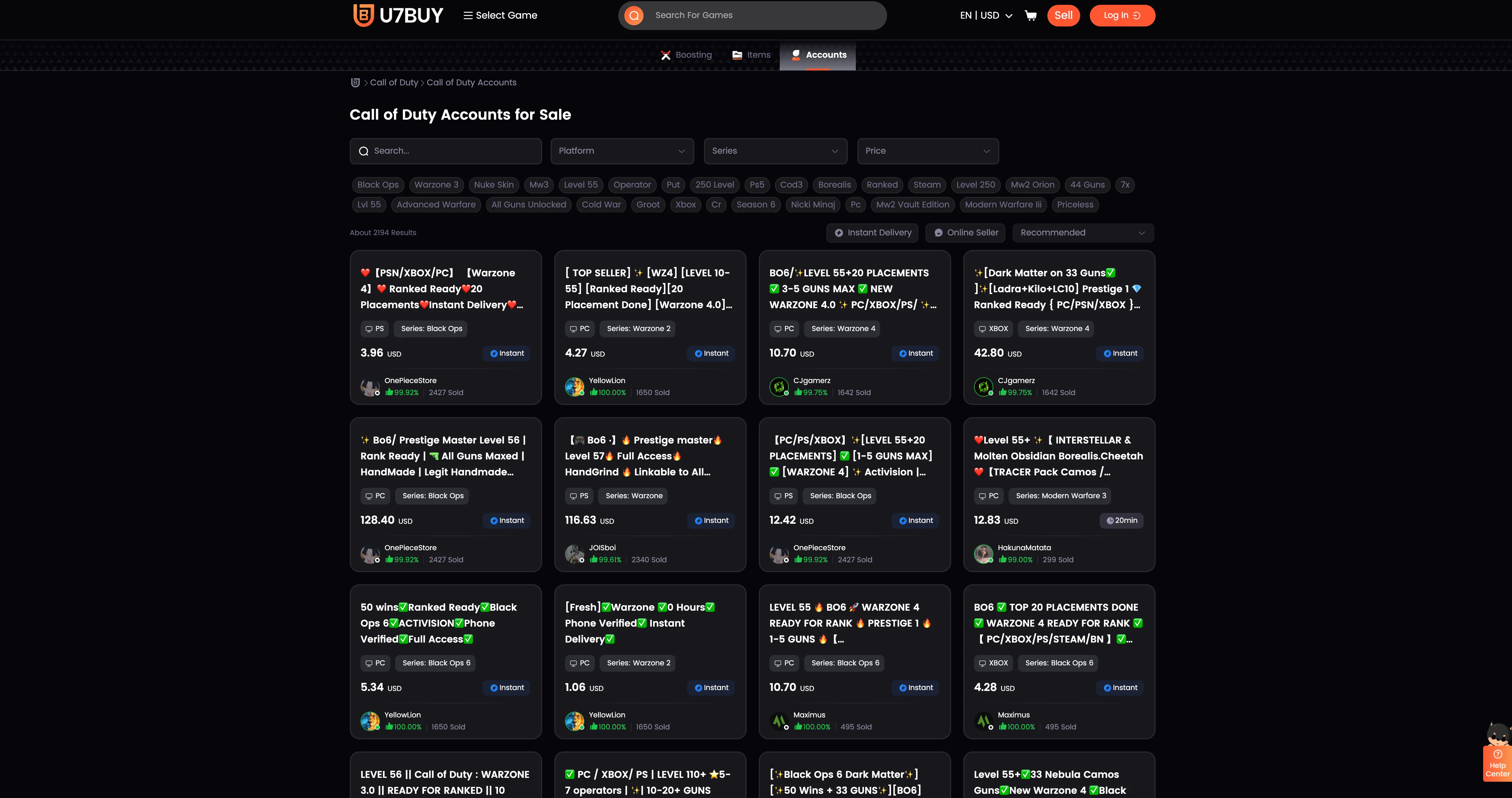 where to buy cod accounts